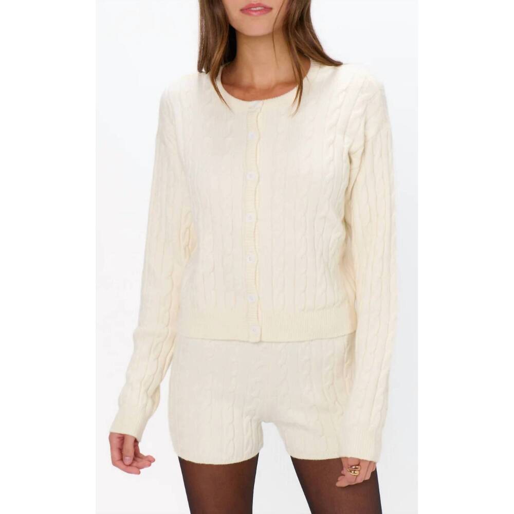 NEW SHOW ME YOUR MUMU throw on cardigan in snow cable knit